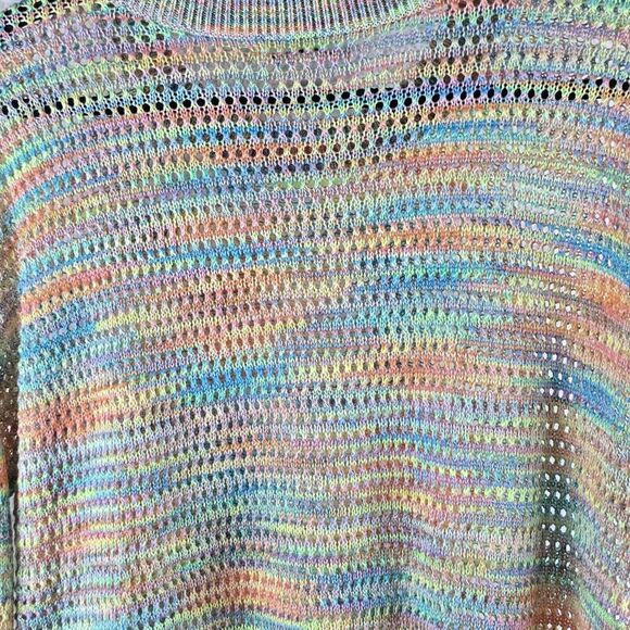 John Paul Richard Sweater XL Pullover Colorful Pride Open Knit Rainbow Acrylic - Picture 11 of 16